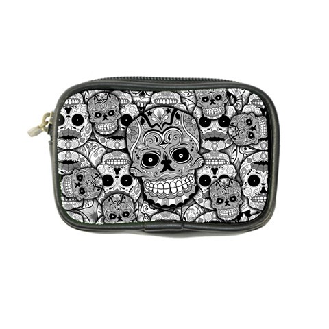 Sugar Skulls   Black And White Coin Purse from ArtsNow.com Front