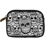 Sugar Skulls   Black And White Digital Camera Leather Case