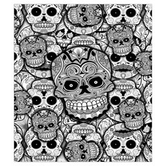 Sugar Skulls   Black And White Drawstring Pouch (Small) from ArtsNow.com Back