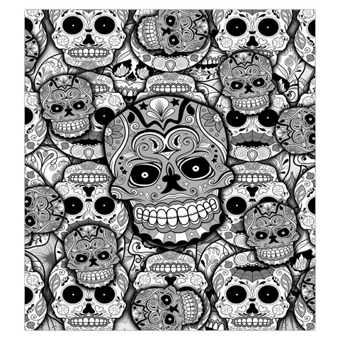Sugar Skulls   Black And White Drawstring Pouch (Large) from ArtsNow.com Front