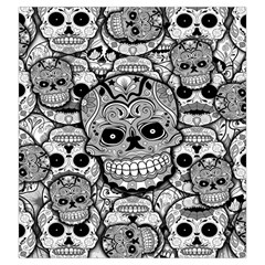 Sugar Skulls   Black And White Drawstring Pouch (Large) from ArtsNow.com Back
