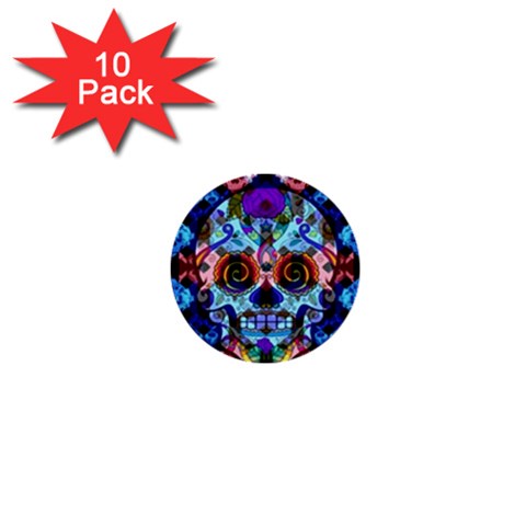 Sugar Skulls   Hypno 1  Mini Button (10 pack)  from ArtsNow.com Front