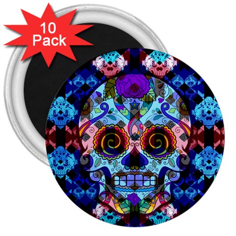 Sugar Skulls   Hypno 3  Magnet (10 pack) from ArtsNow.com Front