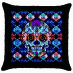 Sugar Skulls   Hypno Throw Pillow Case (Black)