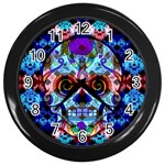 Sugar Skulls   Hypno Wall Clock (Black)