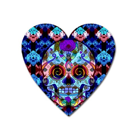 Sugar Skulls   Hypno Magnet (Heart) from ArtsNow.com Front