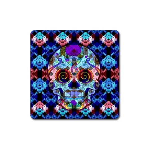 Sugar Skulls   Hypno Magnet (Square) from ArtsNow.com Front