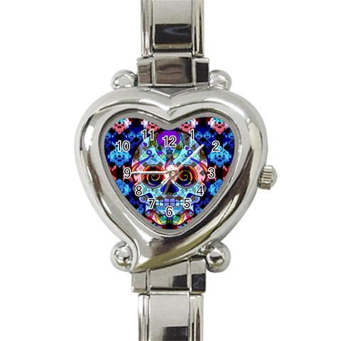 Sugar Skulls   Hypno Heart Italian Charm Watch from ArtsNow.com Front