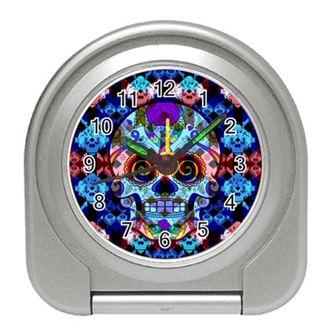 Sugar Skulls   Hypno Travel Alarm Clock from ArtsNow.com Front