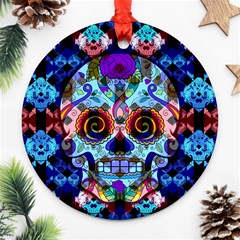 Sugar Skulls   Hypno Round Ornament (Two Sides) from ArtsNow.com Back
