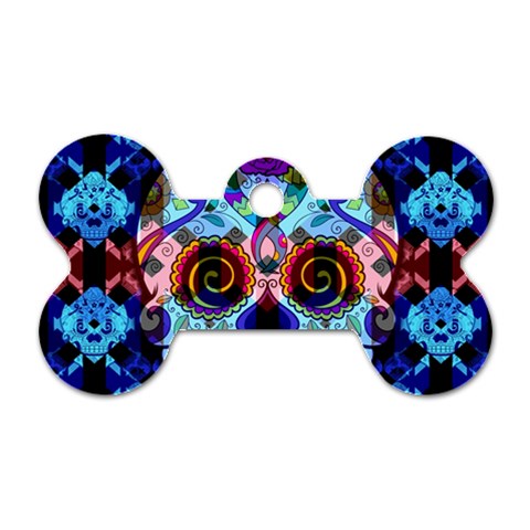 Sugar Skulls   Hypno Dog Tag Bone (Two Sides) from ArtsNow.com Front