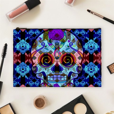 Sugar Skulls   Hypno Cosmetic Bag (Large) from ArtsNow.com Front