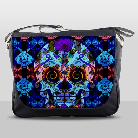 Sugar Skulls   Hypno Messenger Bag from ArtsNow.com Front