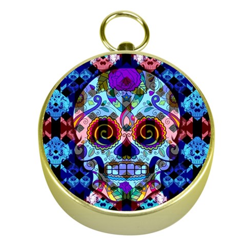 Sugar Skulls   Hypno Gold Compass from ArtsNow.com Front