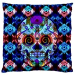 Sugar Skulls   Hypno Large Flano Cushion Case (One Side)