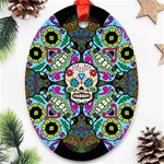 Sugar Skulls   Spiral Ornament (Oval)