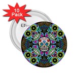 Sugar Skulls   Spiral 2.25  Button (10 pack)