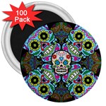 Sugar Skulls   Spiral 3  Magnet (100 pack)