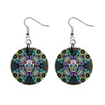 Sugar Skulls   Spiral 1  Button Earrings