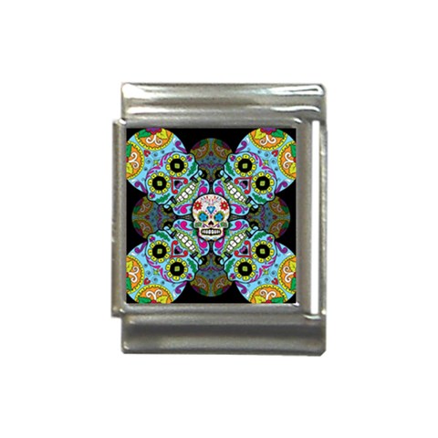 Sugar Skulls   Spiral Italian Charm (13mm) from ArtsNow.com Front