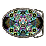 Sugar Skulls   Spiral Belt Buckle