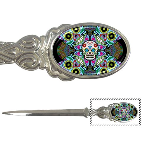 Sugar Skulls   Spiral Letter Opener from ArtsNow.com Front
