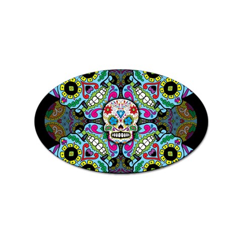 Sugar Skulls   Spiral Sticker (Oval) from ArtsNow.com Front