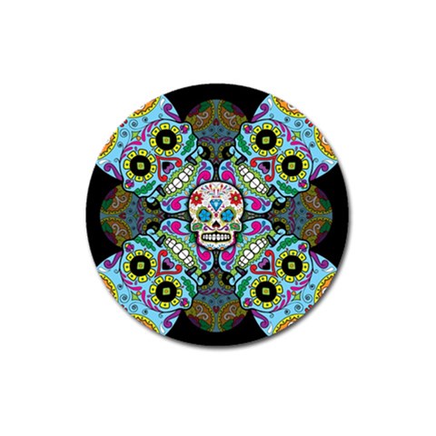 Sugar Skulls   Spiral Magnet 3  (Round) from ArtsNow.com Front