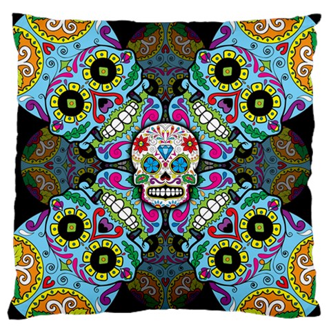 Sugar Skulls   Spiral Large Cushion Case (Two Sides) from ArtsNow.com Front