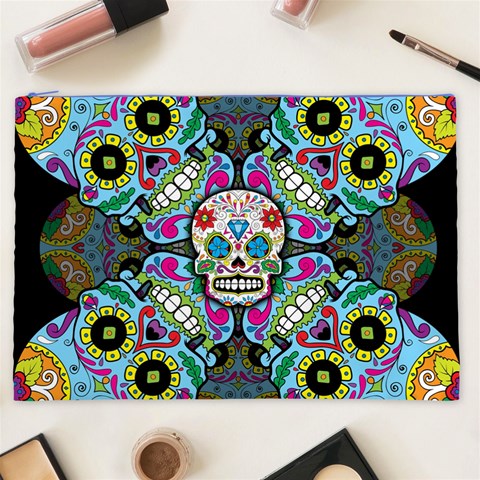 Sugar Skulls   Spiral Cosmetic Bag (XXL) from ArtsNow.com Front
