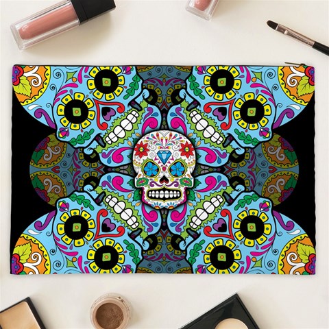Sugar Skulls   Spiral Cosmetic Bag (XXL) from ArtsNow.com Back