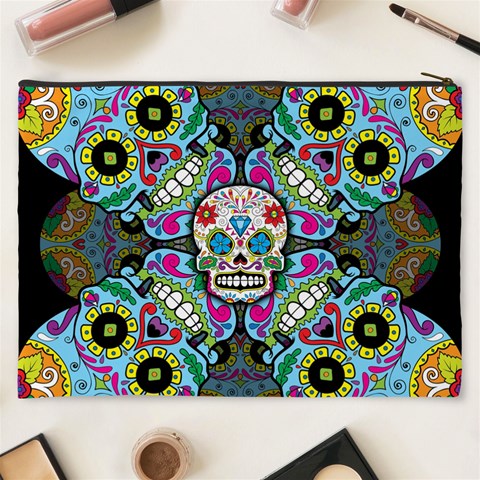 Sugar Skulls   Spiral Cosmetic Bag (XXXL) from ArtsNow.com Back