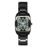 Sugar Skulls   Spiral Men s Stainless Steel Barrel Analog Watch