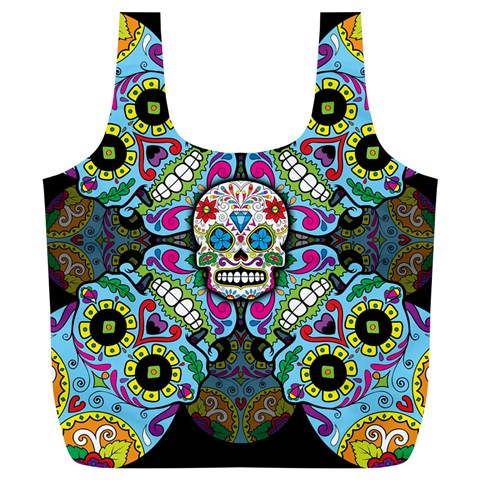Sugar Skulls   Spiral Full Print Recycle Bag (XL) from ArtsNow.com Front