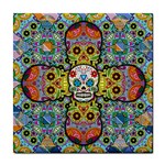 Sugar Skulls   Patterned Tile Coaster