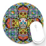 Sugar Skulls   Patterned Round Mousepad