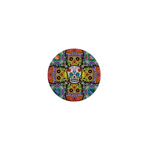 Sugar Skulls   Patterned 1  Mini Button from ArtsNow.com Front