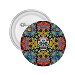 Sugar Skulls   Patterned 2.25  Button