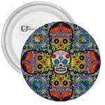 Sugar Skulls   Patterned 3  Button