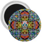 Sugar Skulls   Patterned 3  Magnet