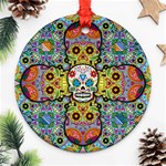 Sugar Skulls   Patterned Ornament (Round)