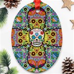 Sugar Skulls   Patterned Ornament (Oval)