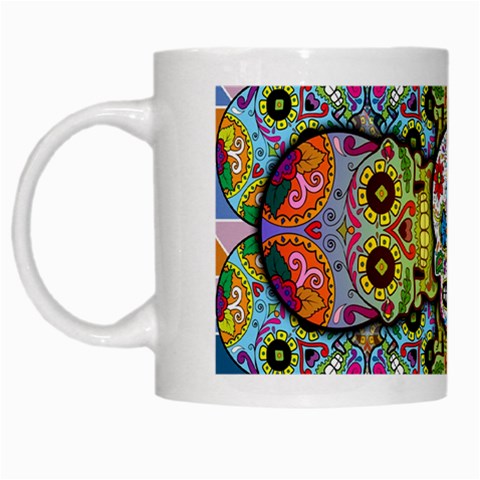 Sugar Skulls   Patterned White Mug from ArtsNow.com Left