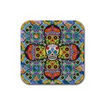 Sugar Skulls   Patterned Rubber Coaster (Square)