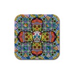 Sugar Skulls   Patterned Rubber Coaster (Square)