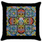 Sugar Skulls   Patterned Throw Pillow Case (Black)