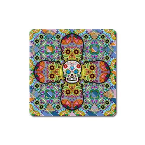 Sugar Skulls   Patterned Magnet (Square) from ArtsNow.com Front