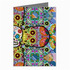 Sugar Skulls   Patterned Greeting Card from ArtsNow.com Left