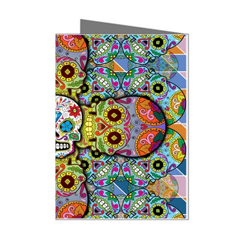 Sugar Skulls   Patterned Mini Greeting Cards (Pkg of 8) from ArtsNow.com Left