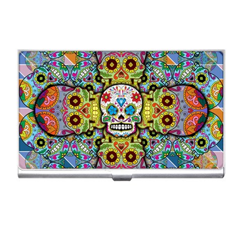 Sugar Skulls   Patterned Business Card Holder from ArtsNow.com Front
